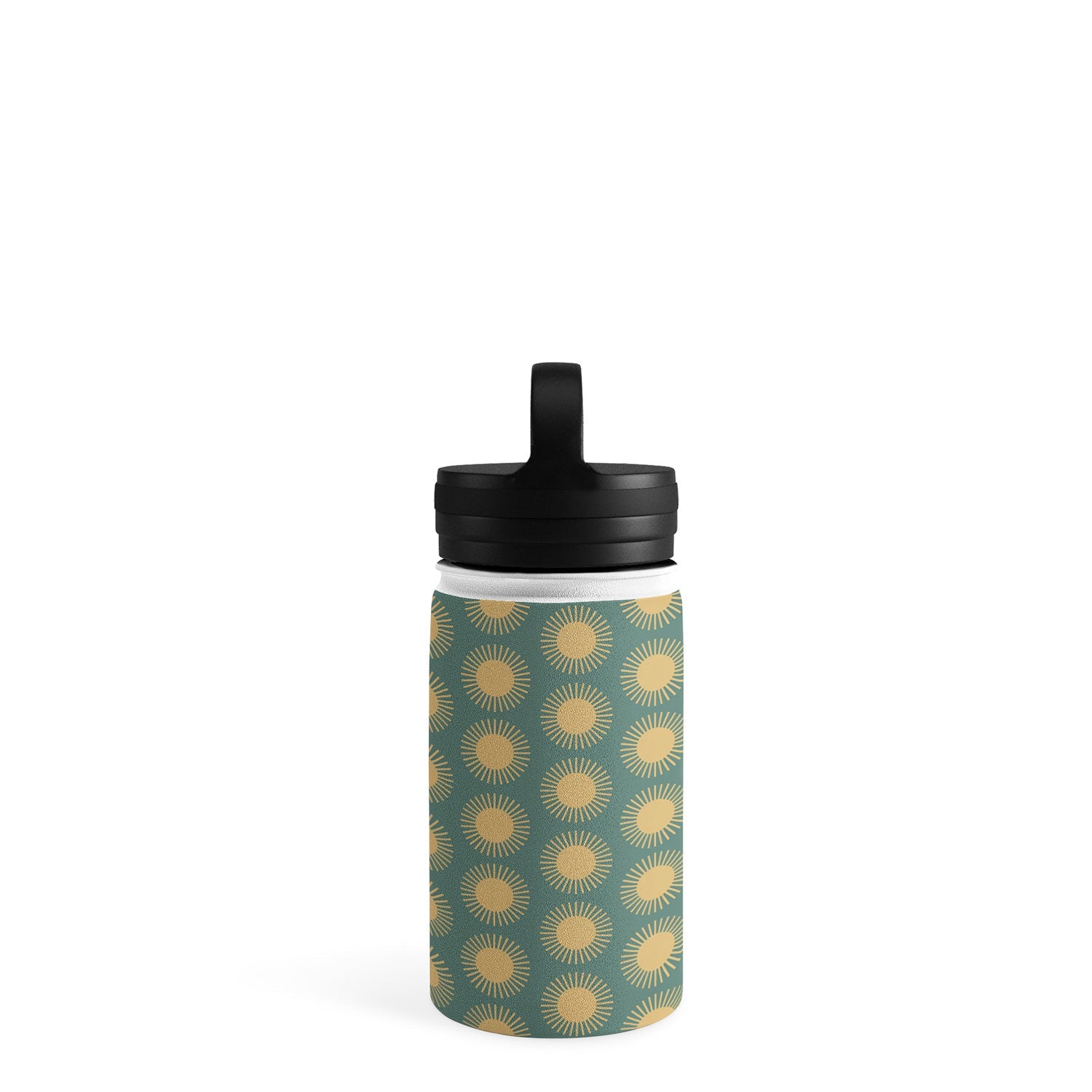Colour Poems Cheerful Sun Pattern Sage Water Bottle