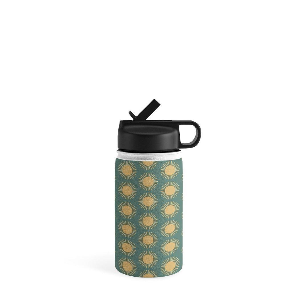 Colour Poems Cheerful Sun Pattern Sage Water Bottle