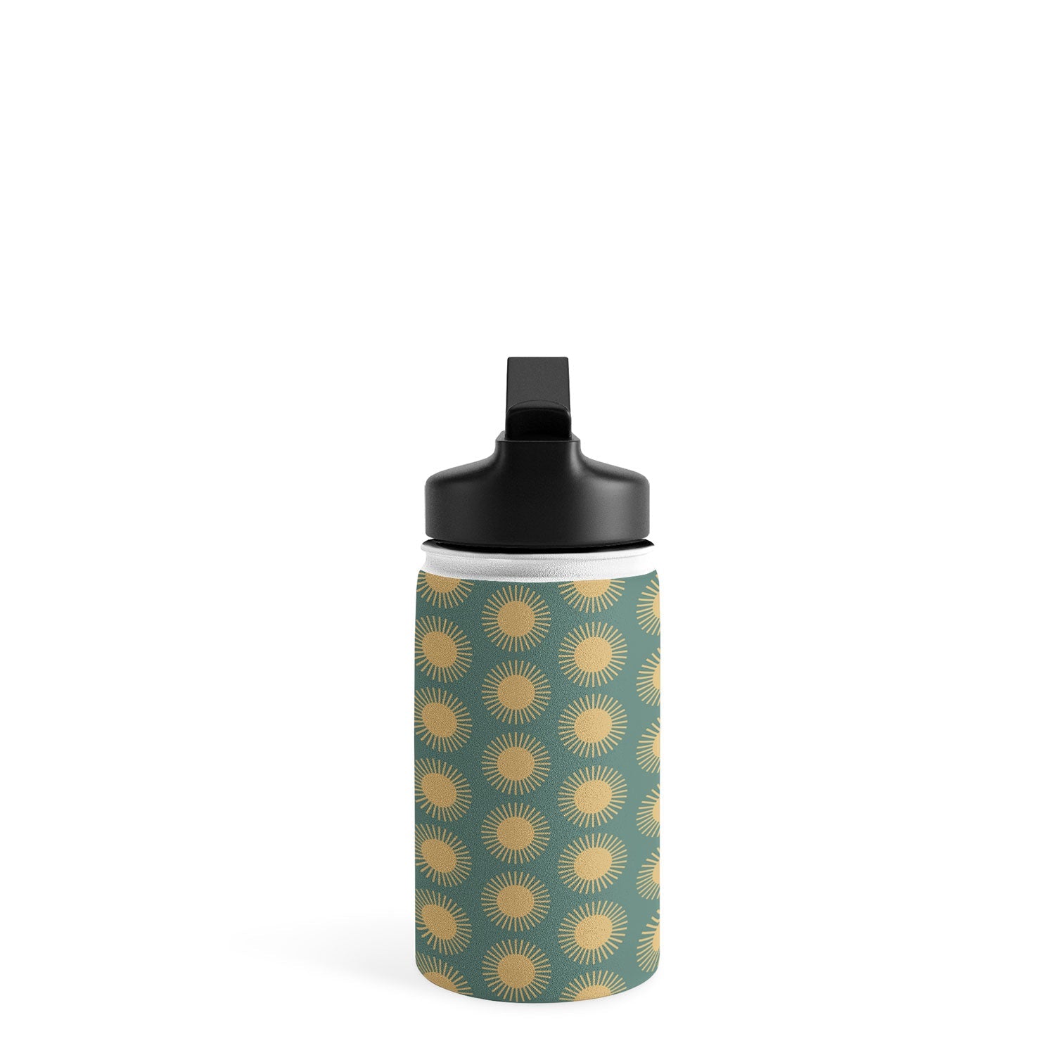 Colour Poems Cheerful Sun Pattern Sage Water Bottle
