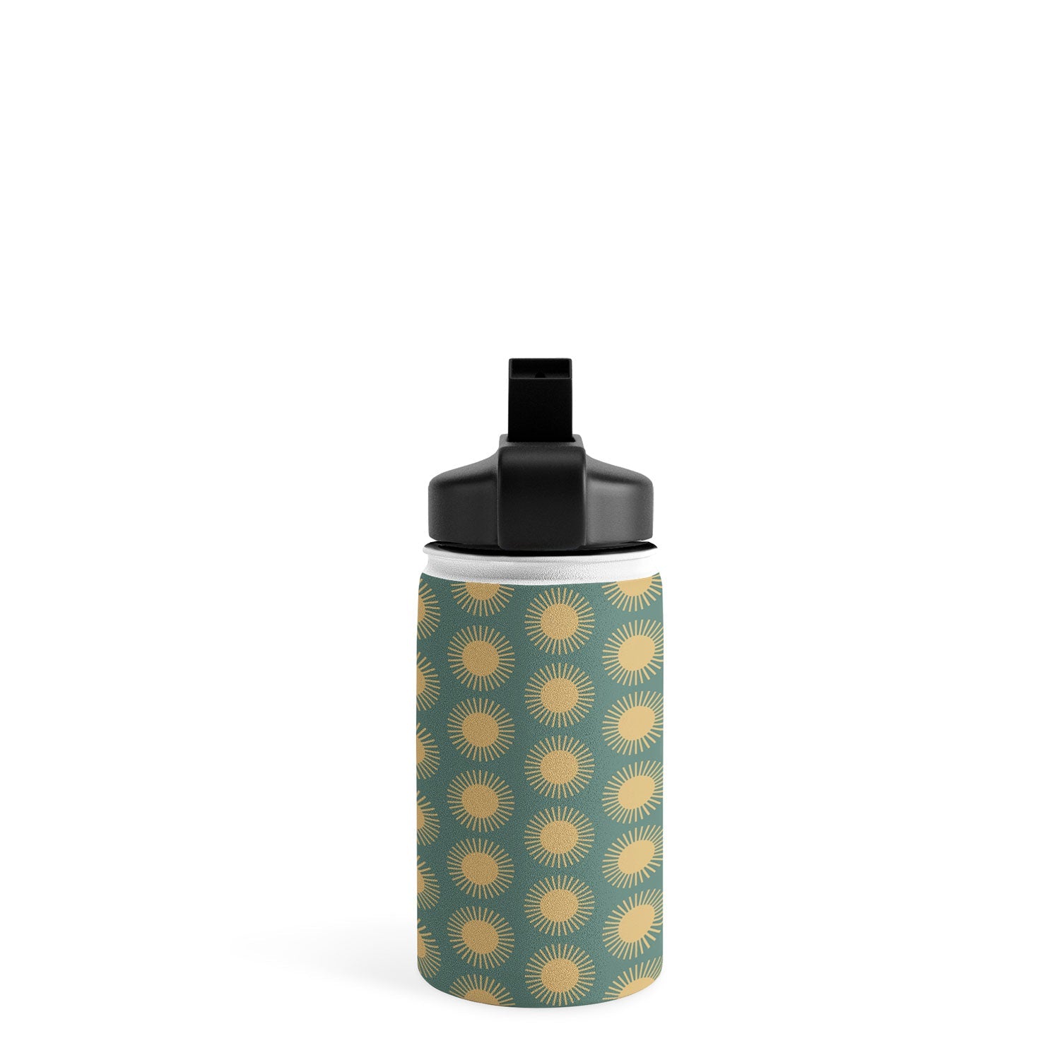Colour Poems Cheerful Sun Pattern Sage Water Bottle