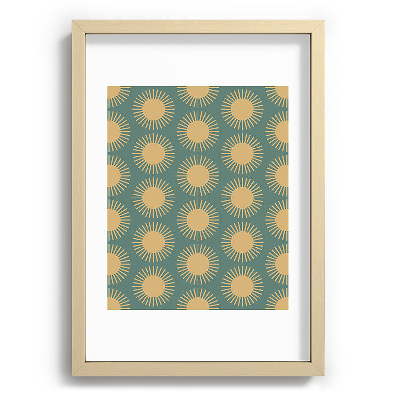 Colour Poems Cheerful Sun Pattern Sage Recessed Framing Rectangle