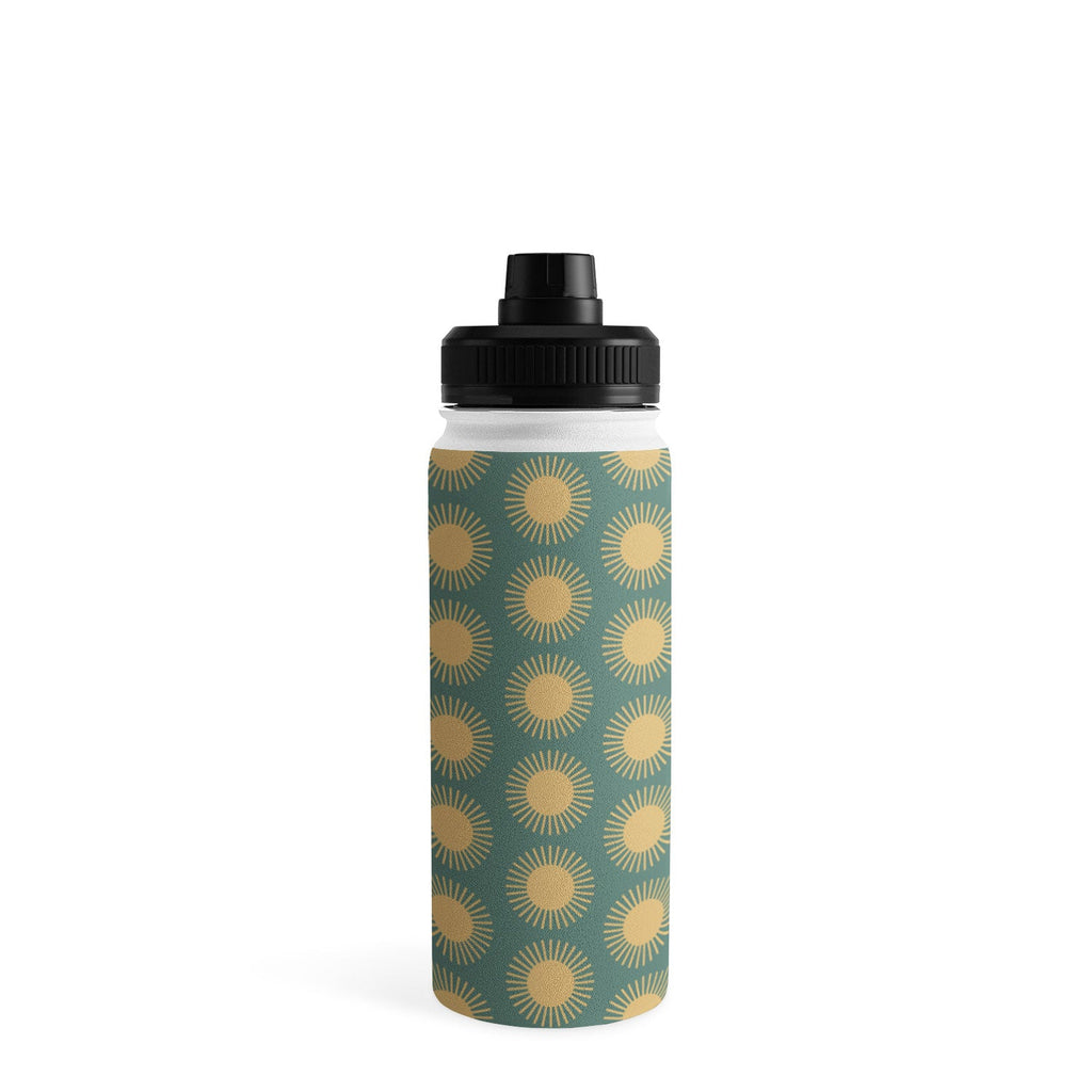 Colour Poems Cheerful Sun Pattern Sage Water Bottle