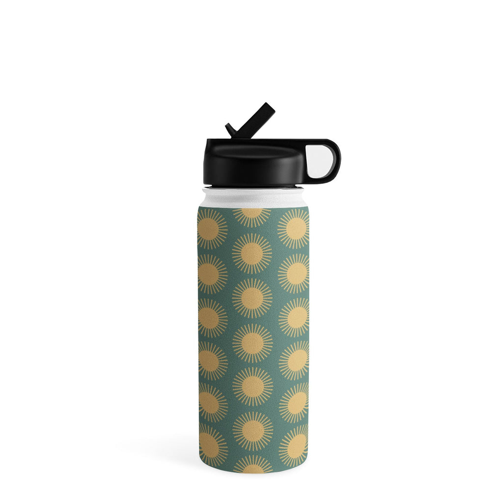 Colour Poems Cheerful Sun Pattern Sage Water Bottle