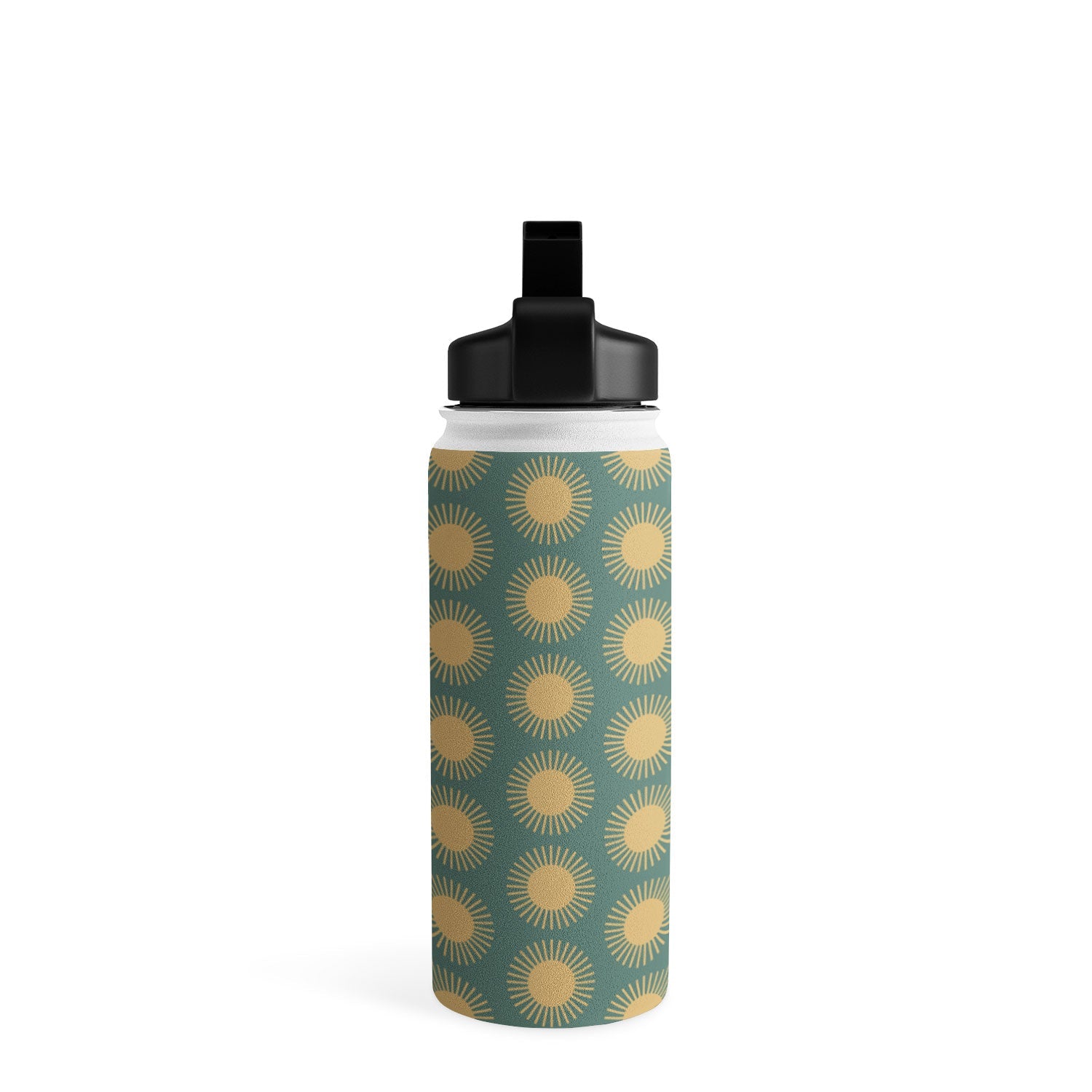 Colour Poems Cheerful Sun Pattern Sage Water Bottle