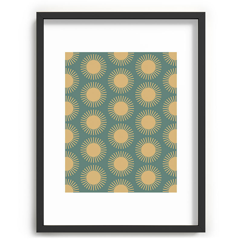 Colour Poems Cheerful Sun Pattern Sage Recessed Framing Rectangle