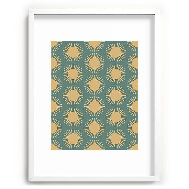 Colour Poems Cheerful Sun Pattern Sage Recessed Framing Rectangle
