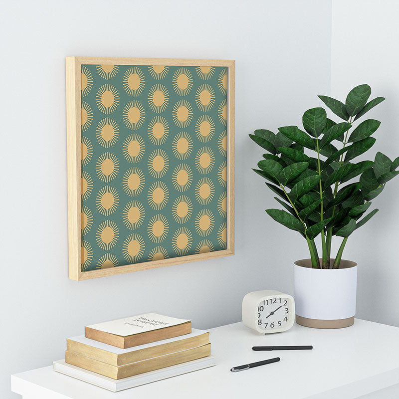 Colour Poems Cheerful Sun Pattern Sage Recessed Framing Square