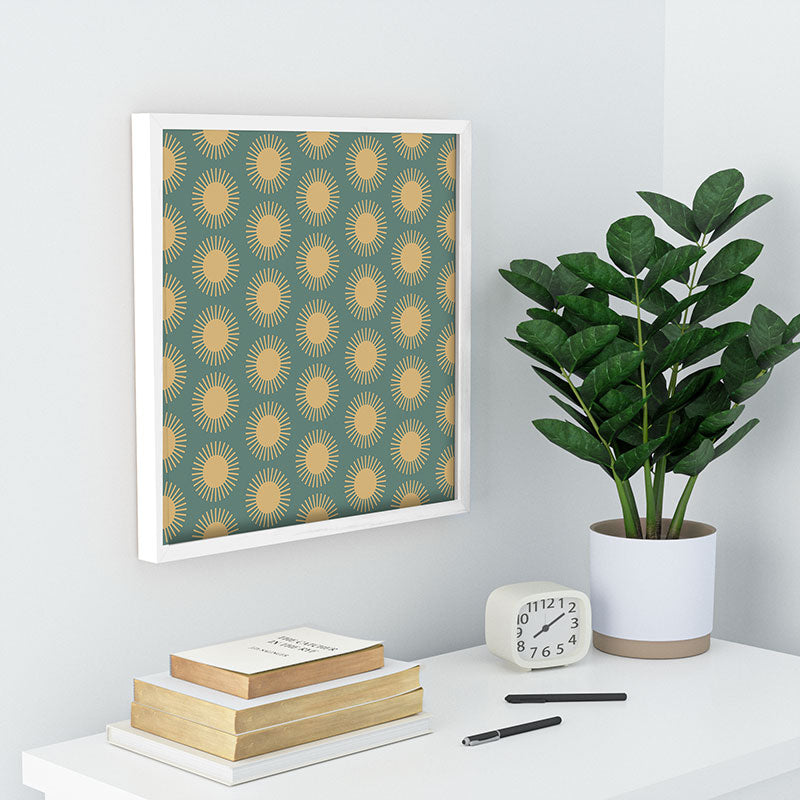 Colour Poems Cheerful Sun Pattern Sage Recessed Framing Square