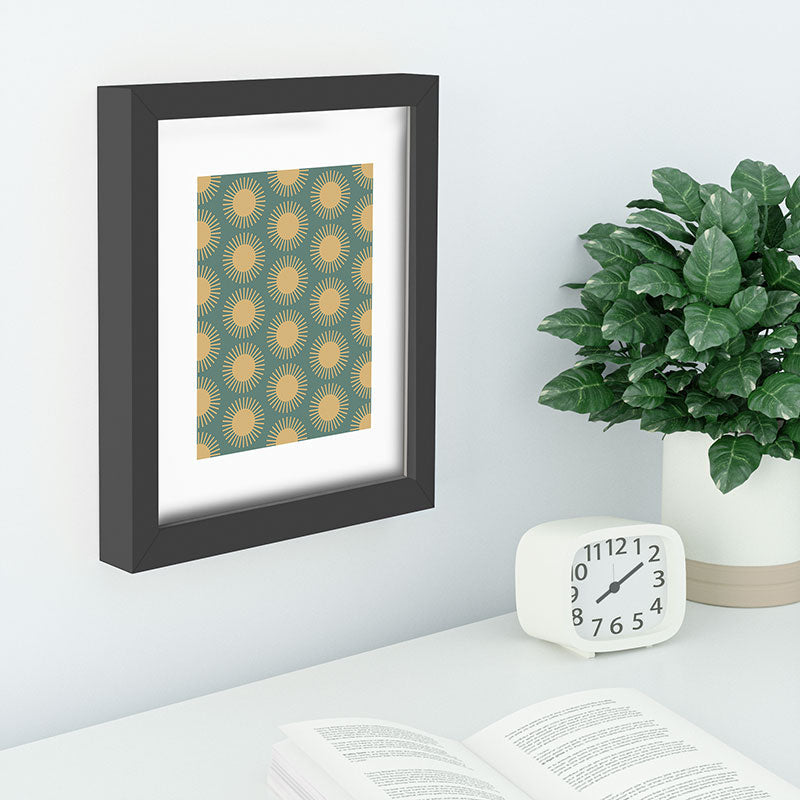 Colour Poems Cheerful Sun Pattern Sage Recessed Framing Rectangle