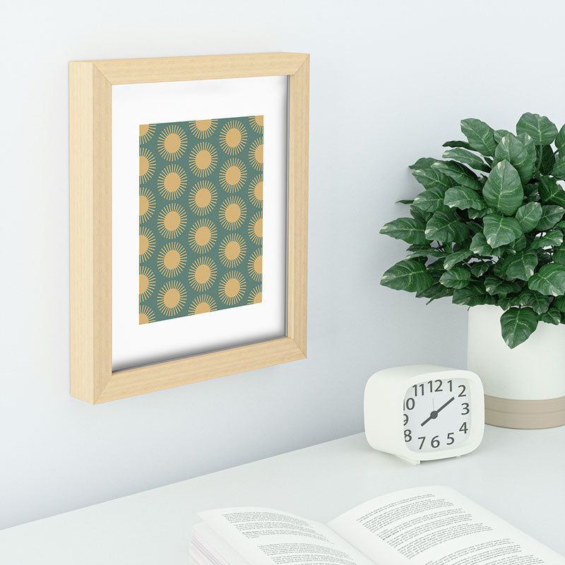 Colour Poems Cheerful Sun Pattern Sage Recessed Framing Rectangle