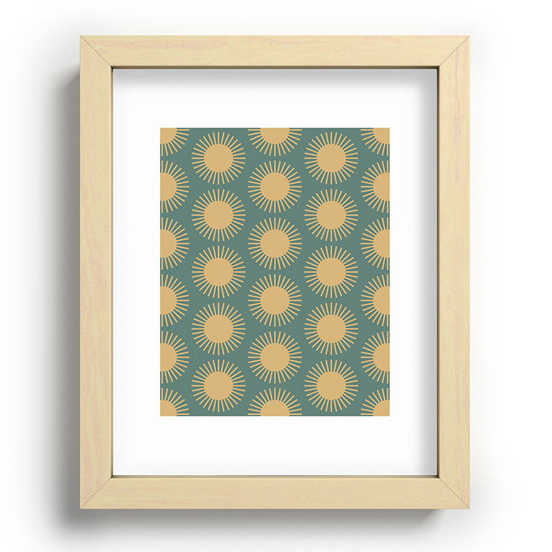 Colour Poems Cheerful Sun Pattern Sage Recessed Framing Rectangle
