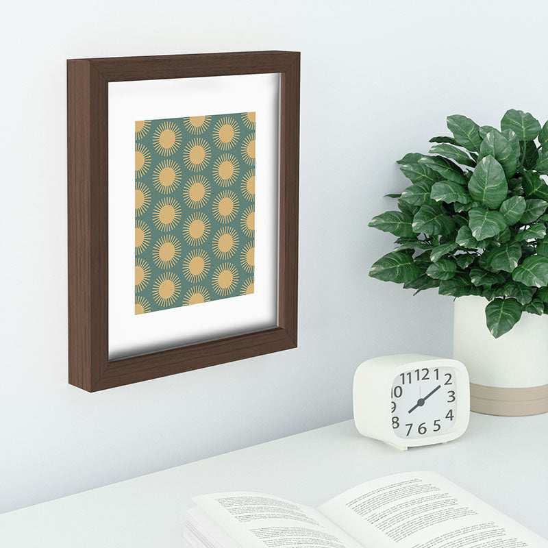 Colour Poems Cheerful Sun Pattern Sage Recessed Framing Rectangle
