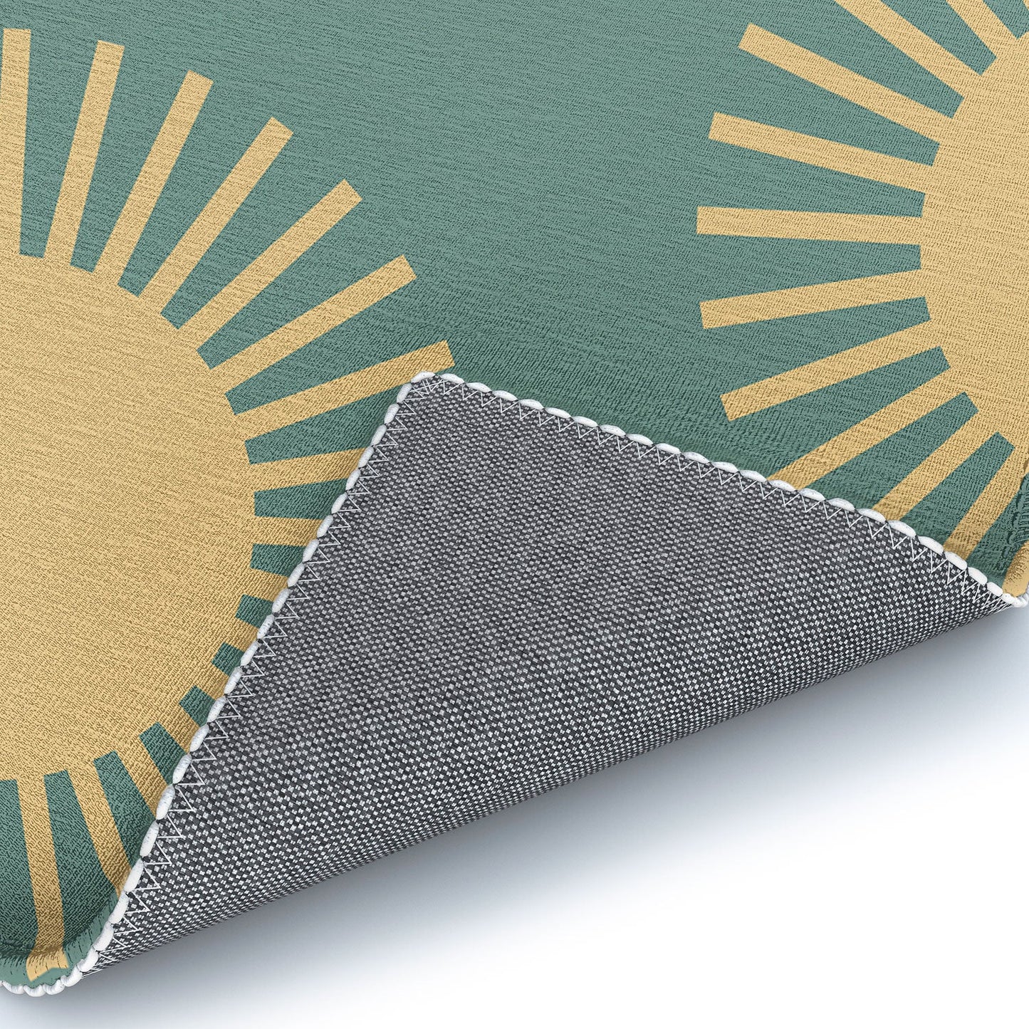 Colour Poems Cheerful Sun Pattern Sage Area Rug