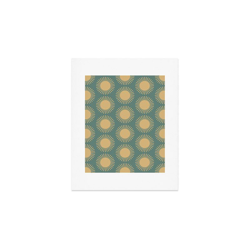 Colour Poems Cheerful Sun Pattern Sage Art Print