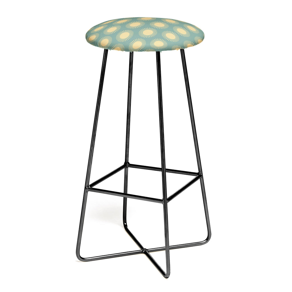 Colour Poems Cheerful Sun Pattern Sage Bar Stool