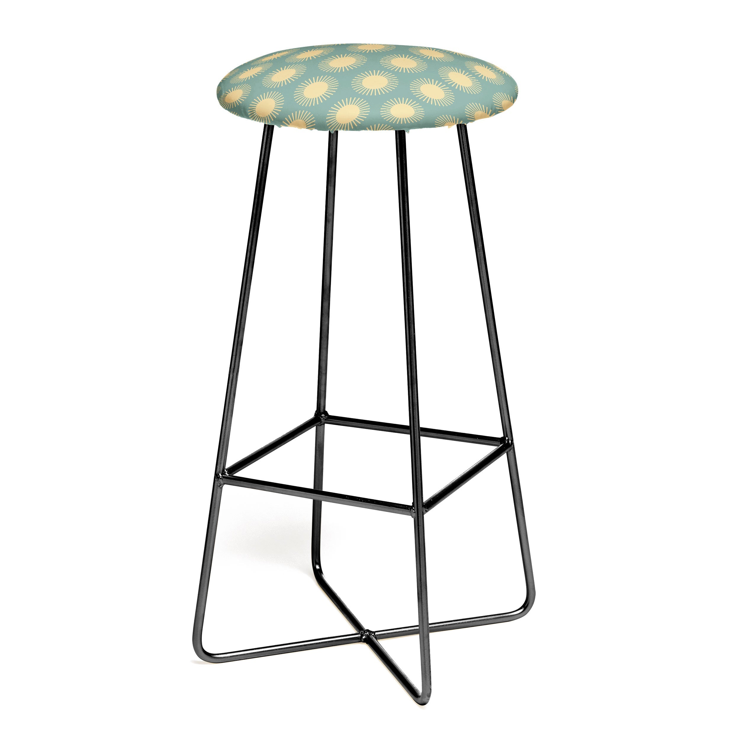 Colour Poems Cheerful Sun Pattern Sage Bar Stool
