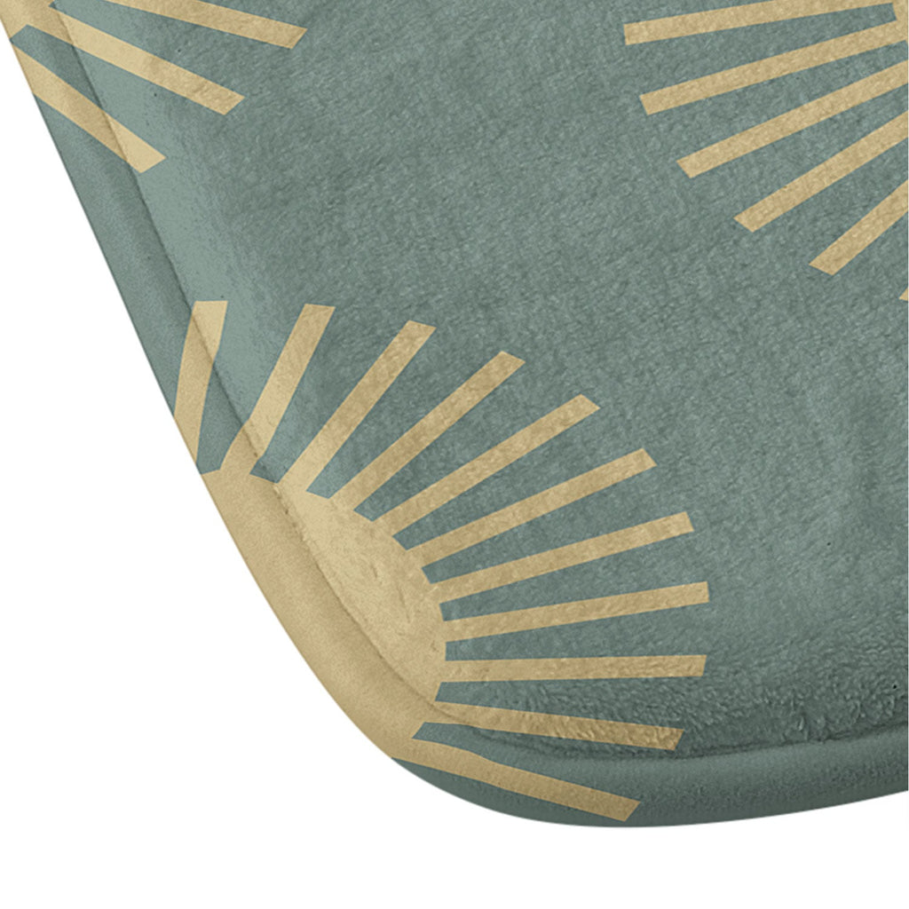 Colour Poems Cheerful Sun Pattern Sage Memory Foam Bath Mat