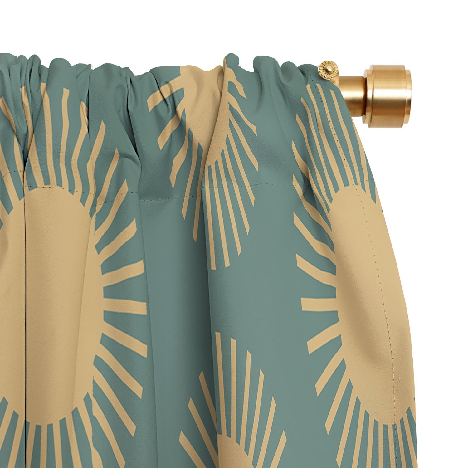 Colour Poems Cheerful Sun Pattern Sage Blackout Window Curtain