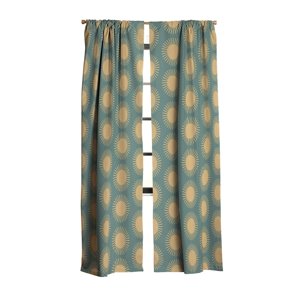 Colour Poems Cheerful Sun Pattern Sage Blackout Window Curtain