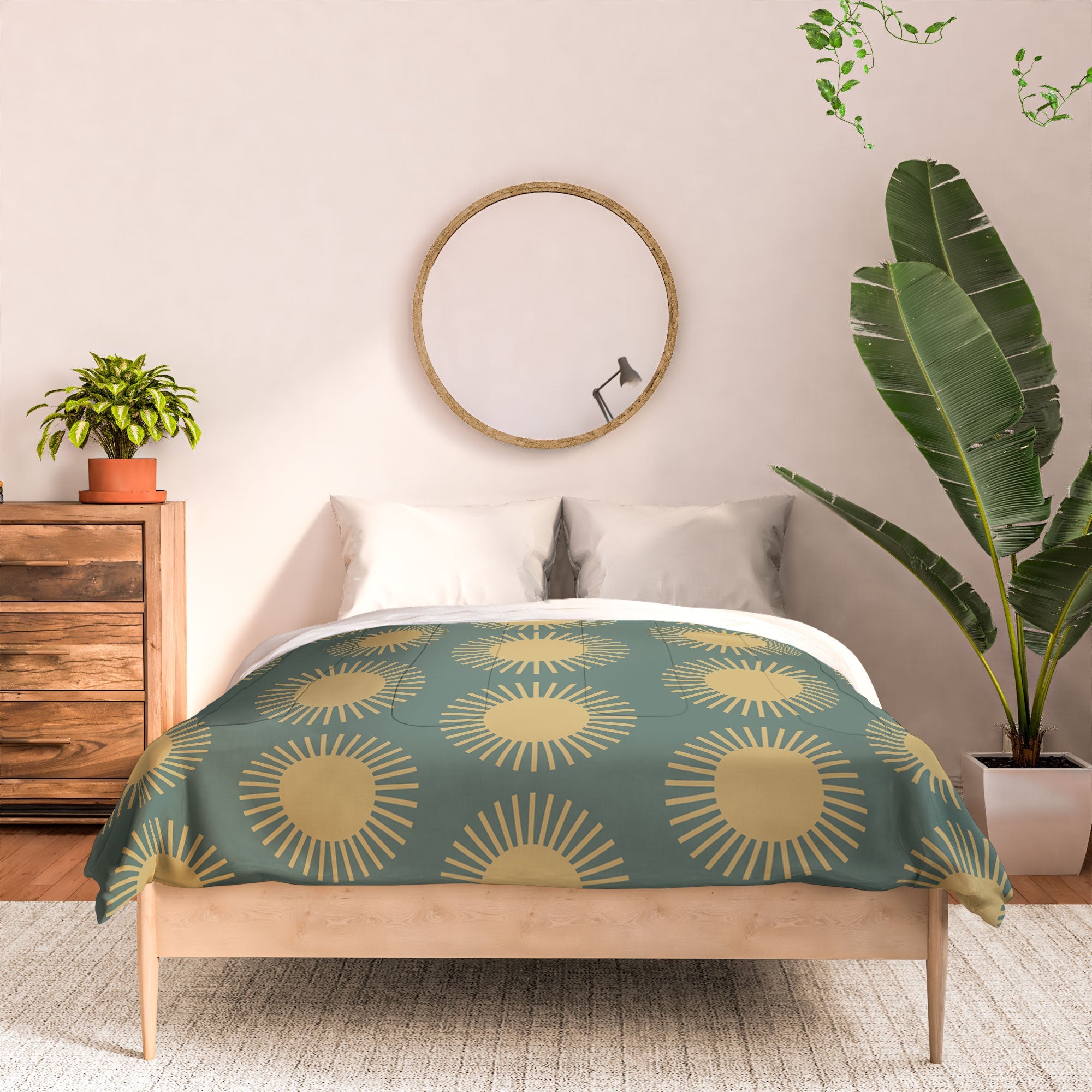 Colour Poems Cheerful Sun Pattern Sage Comforter