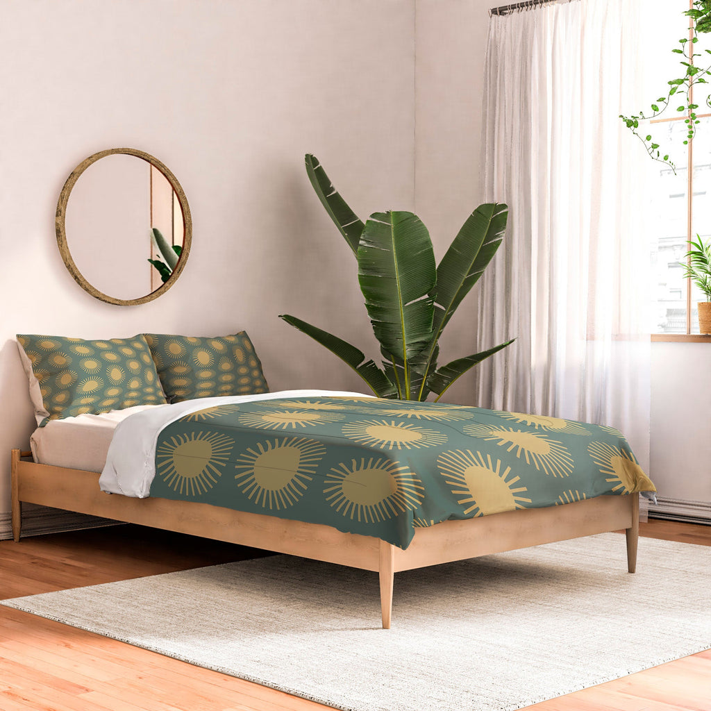 Colour Poems Cheerful Sun Pattern Sage Comforter