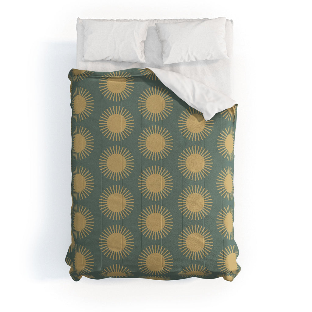 Colour Poems Cheerful Sun Pattern Sage Comforter