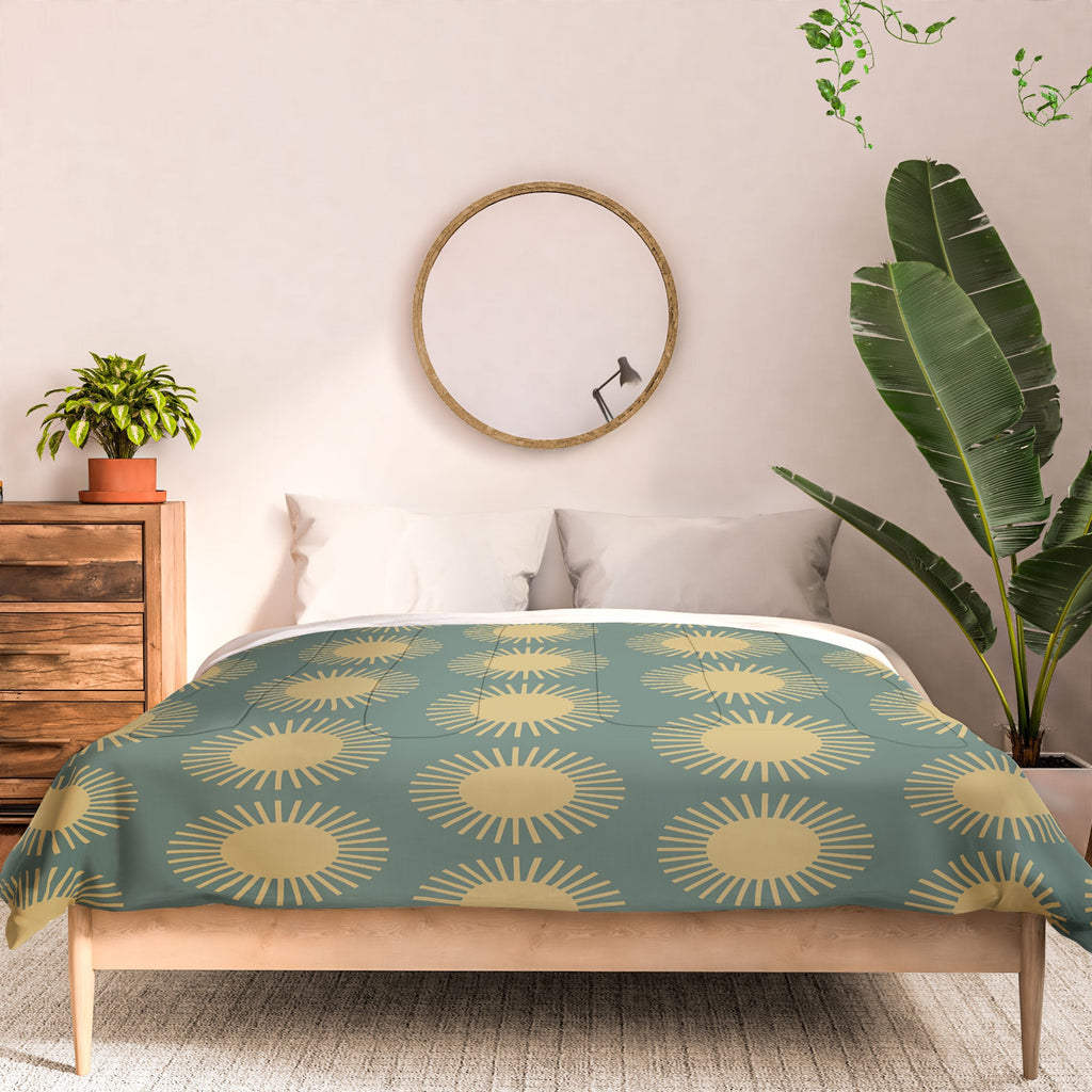 Colour Poems Cheerful Sun Pattern Sage Comforter