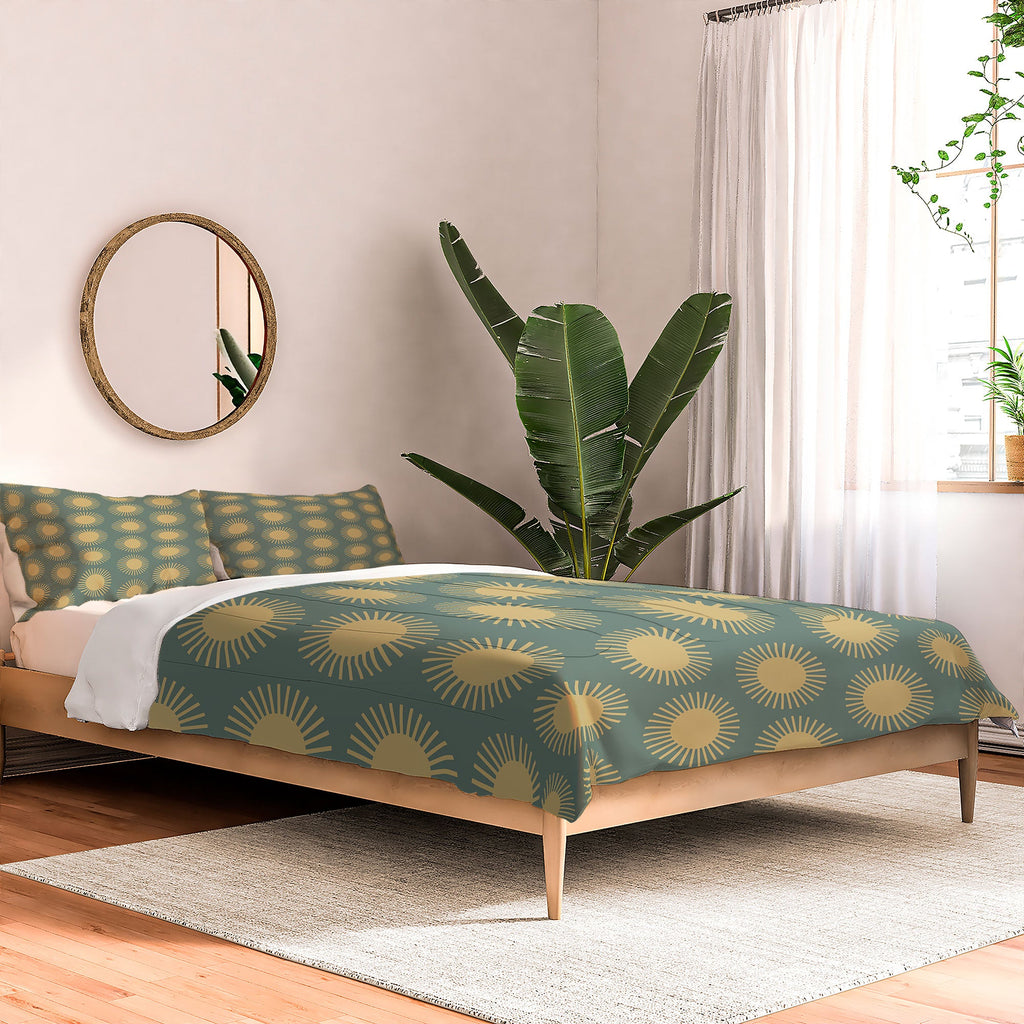Colour Poems Cheerful Sun Pattern Sage Comforter