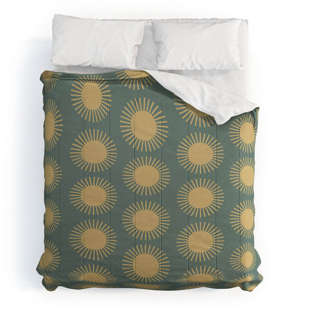Colour Poems Cheerful Sun Pattern Sage Comforter