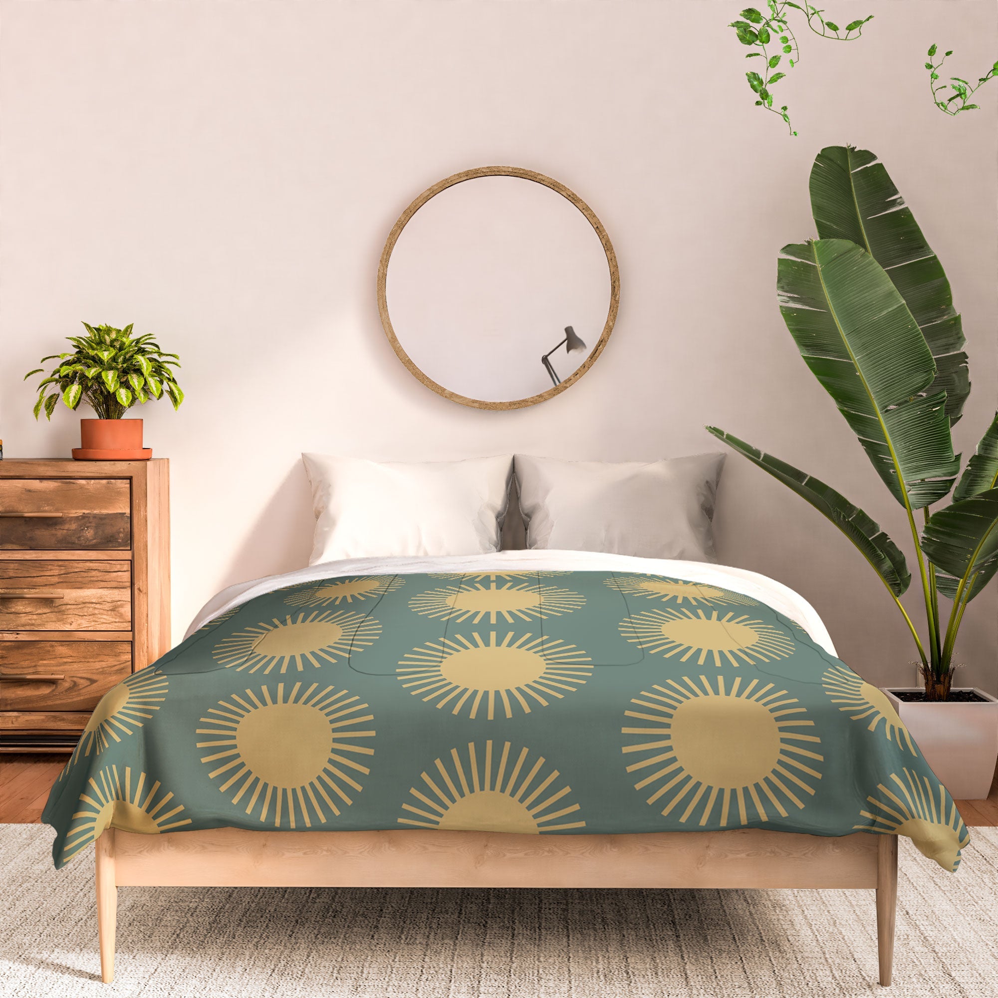 Colour Poems Cheerful Sun Pattern Sage Comforter