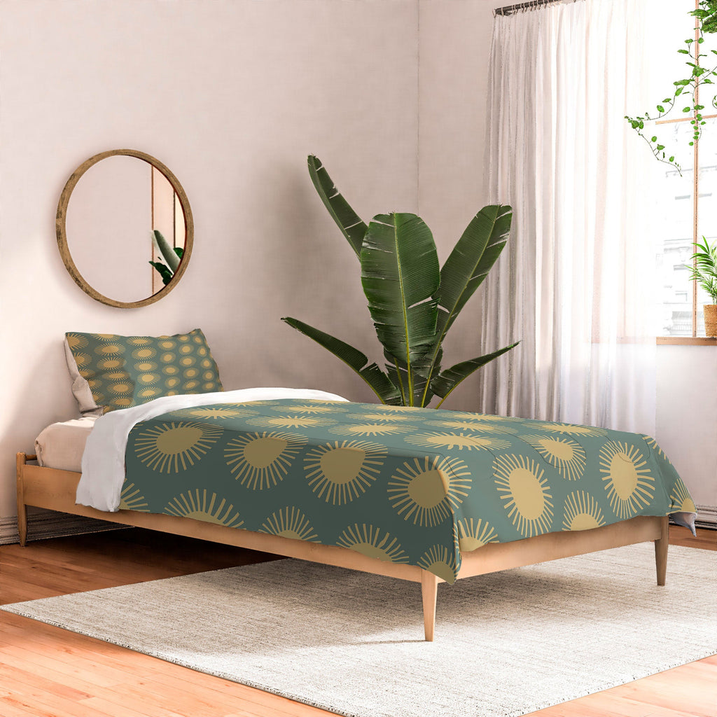 Colour Poems Cheerful Sun Pattern Sage Comforter