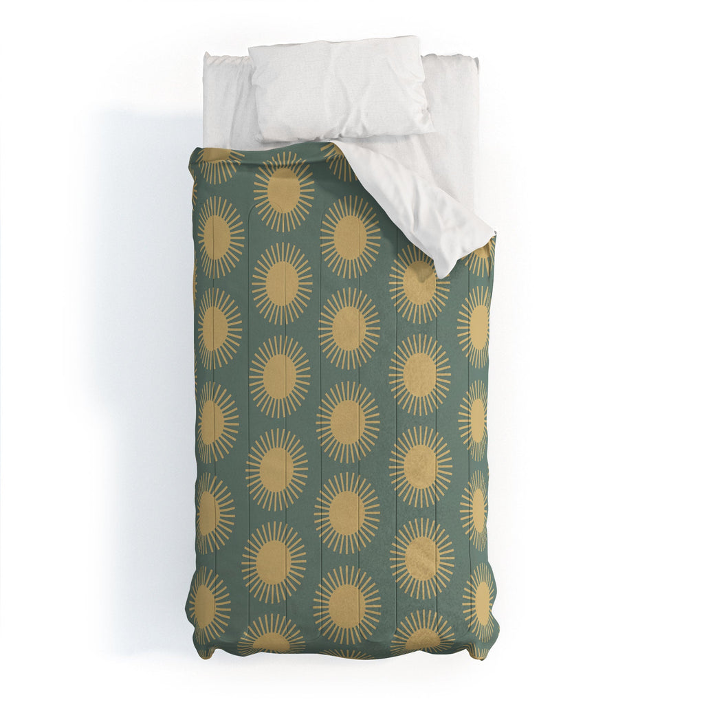Colour Poems Cheerful Sun Pattern Sage Comforter