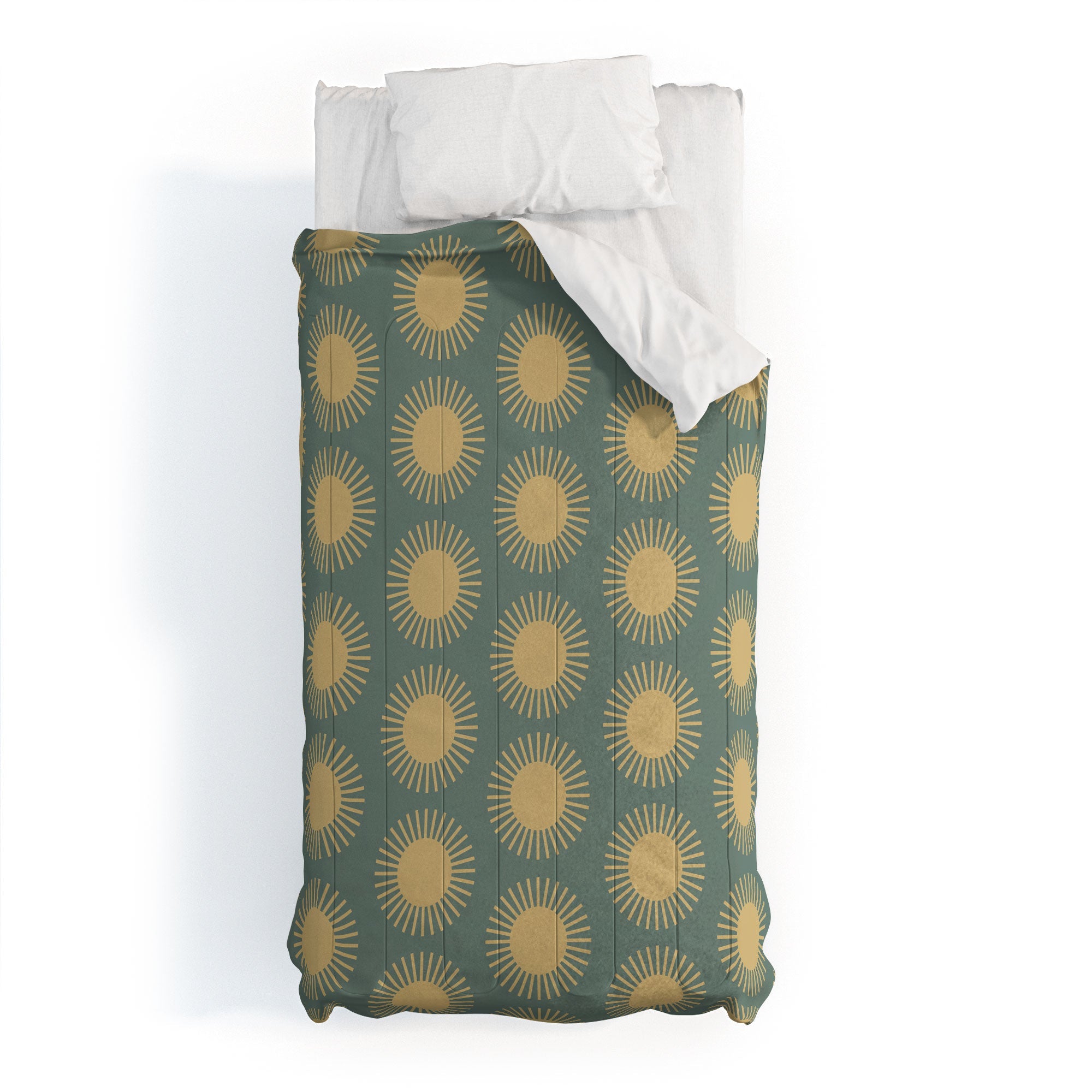 Colour Poems Cheerful Sun Pattern Sage Comforter