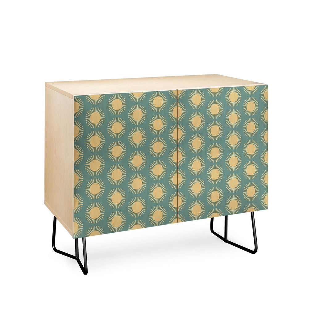Colour Poems Cheerful Sun Pattern Sage Credenza