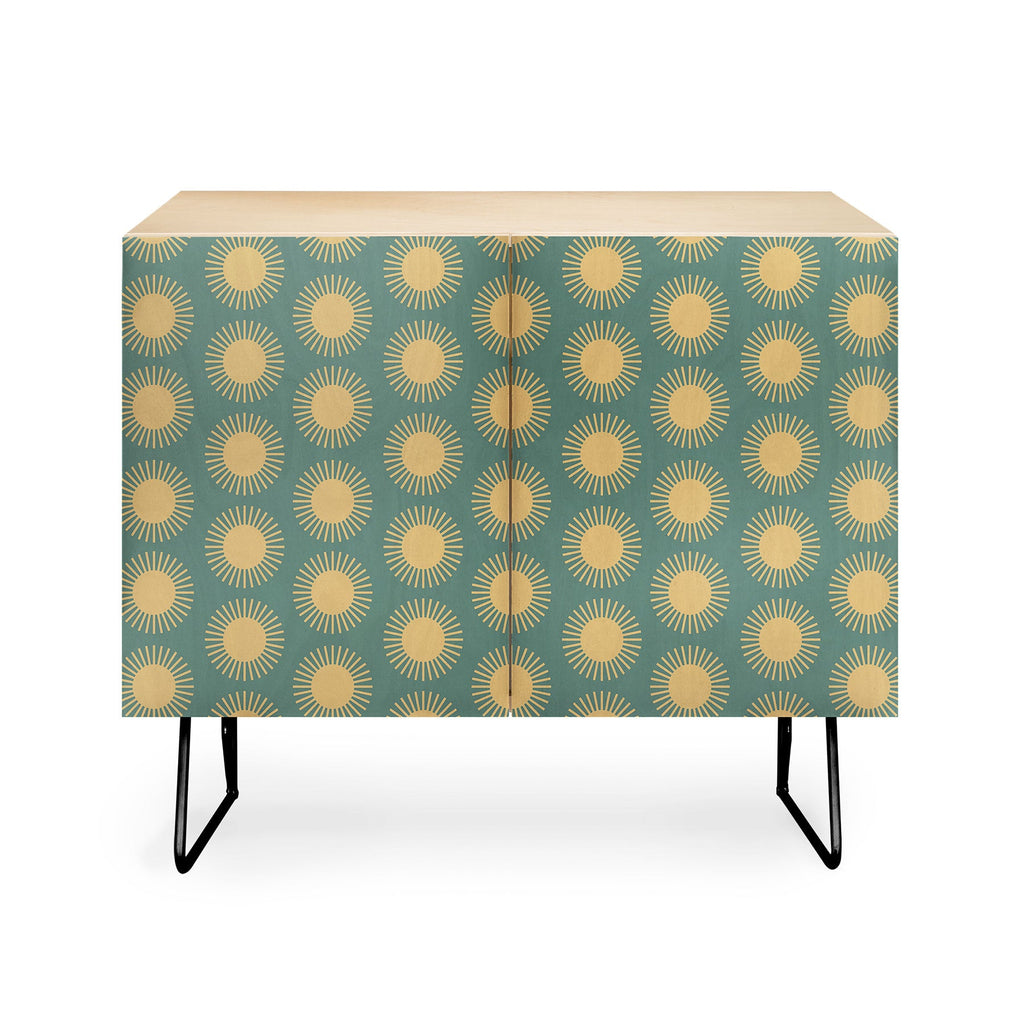 Colour Poems Cheerful Sun Pattern Sage Credenza