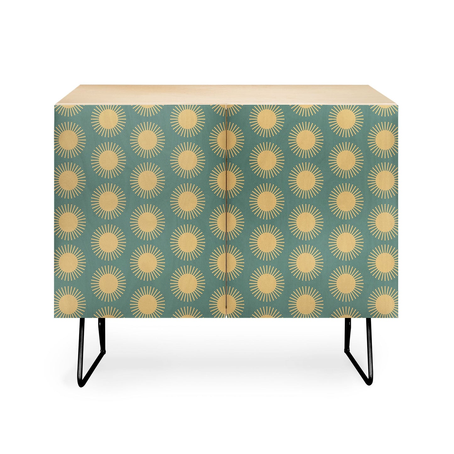 Colour Poems Cheerful Sun Pattern Sage Credenza