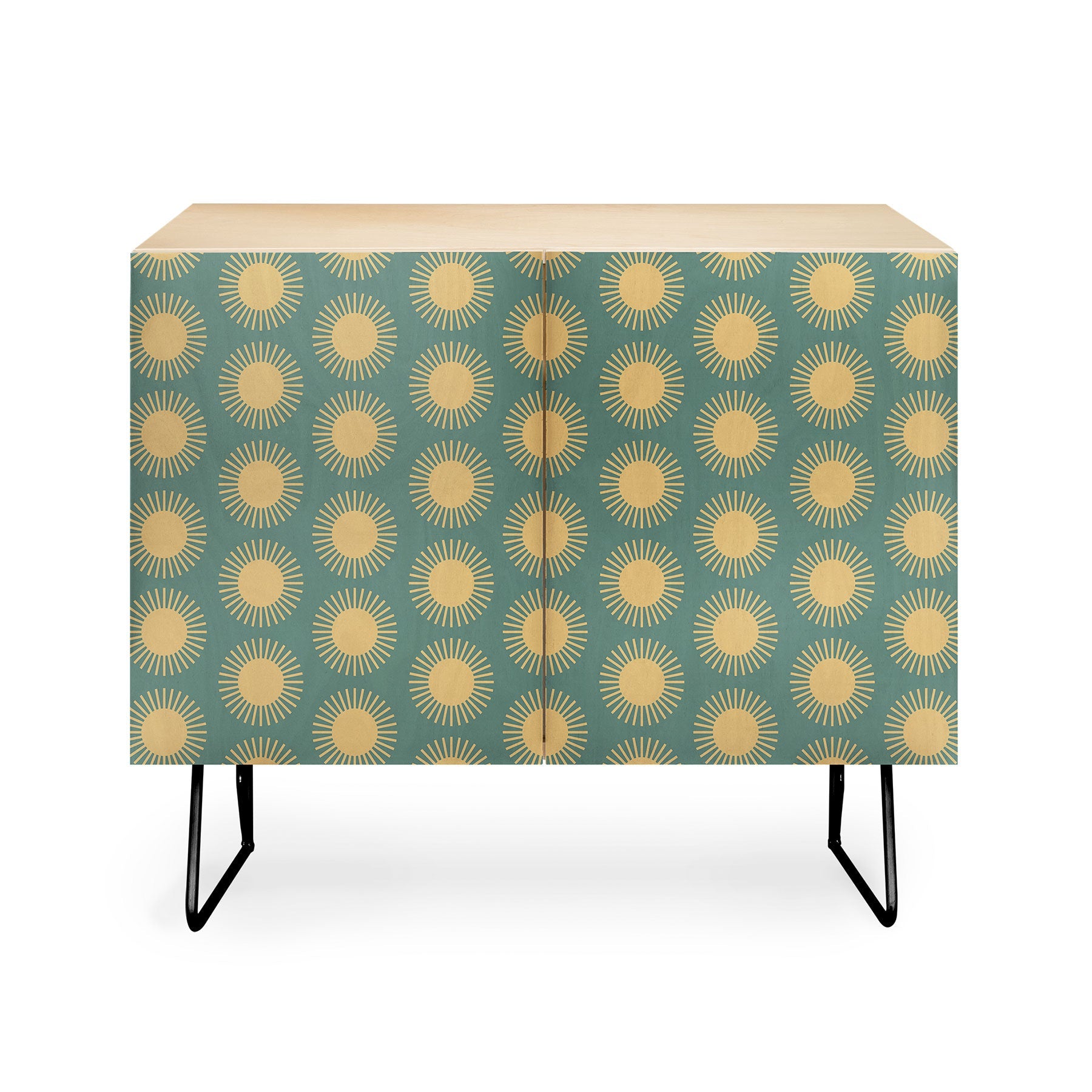Colour Poems Cheerful Sun Pattern Sage Credenza