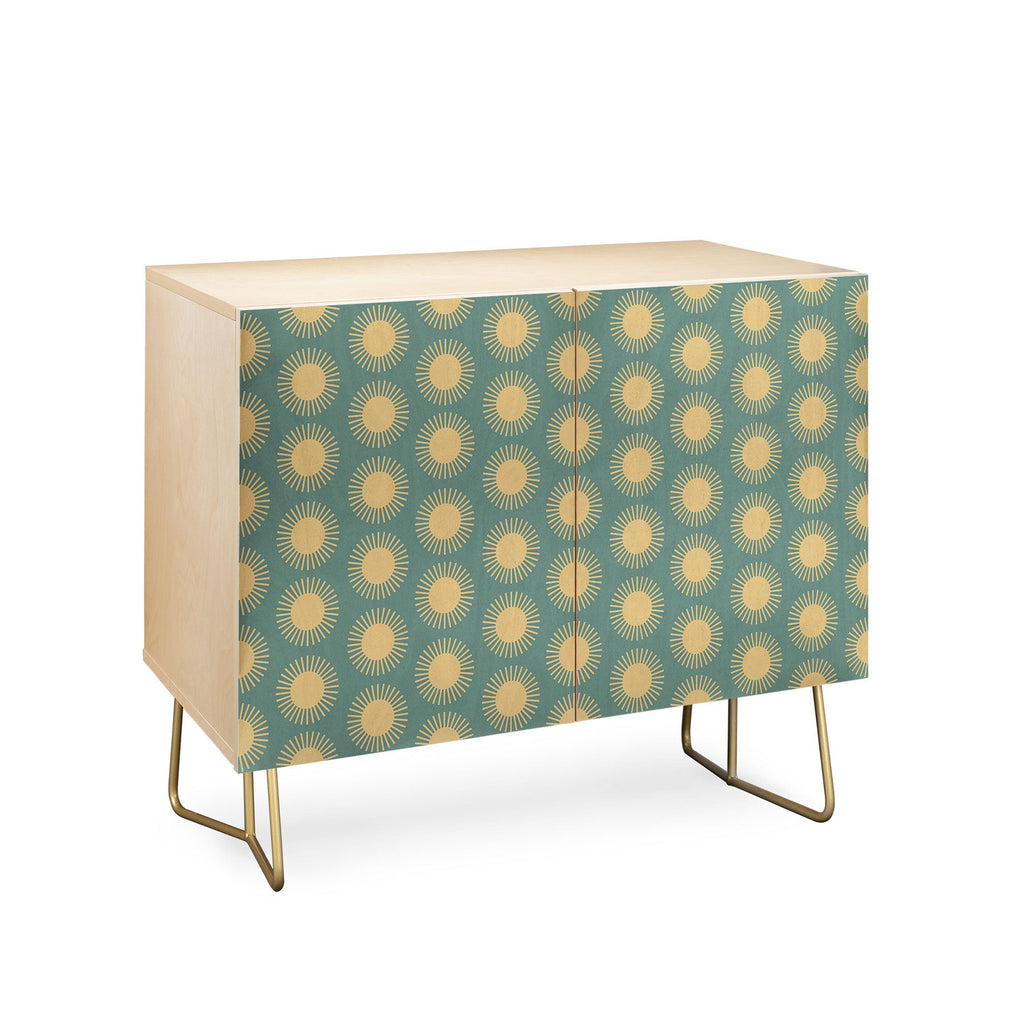 Colour Poems Cheerful Sun Pattern Sage Credenza