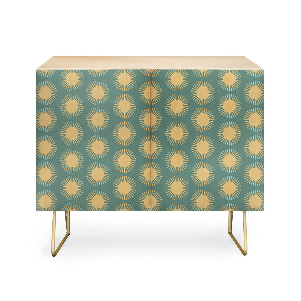 Colour Poems Cheerful Sun Pattern Sage Credenza