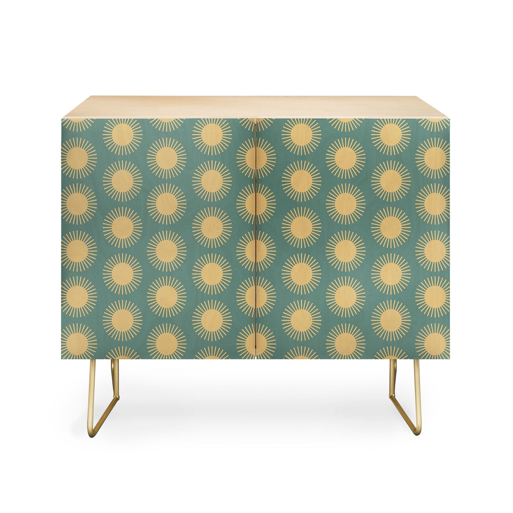 Colour Poems Cheerful Sun Pattern Sage Credenza