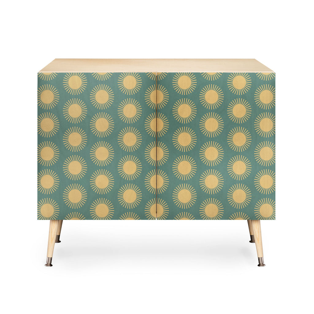 Colour Poems Cheerful Sun Pattern Sage Credenza