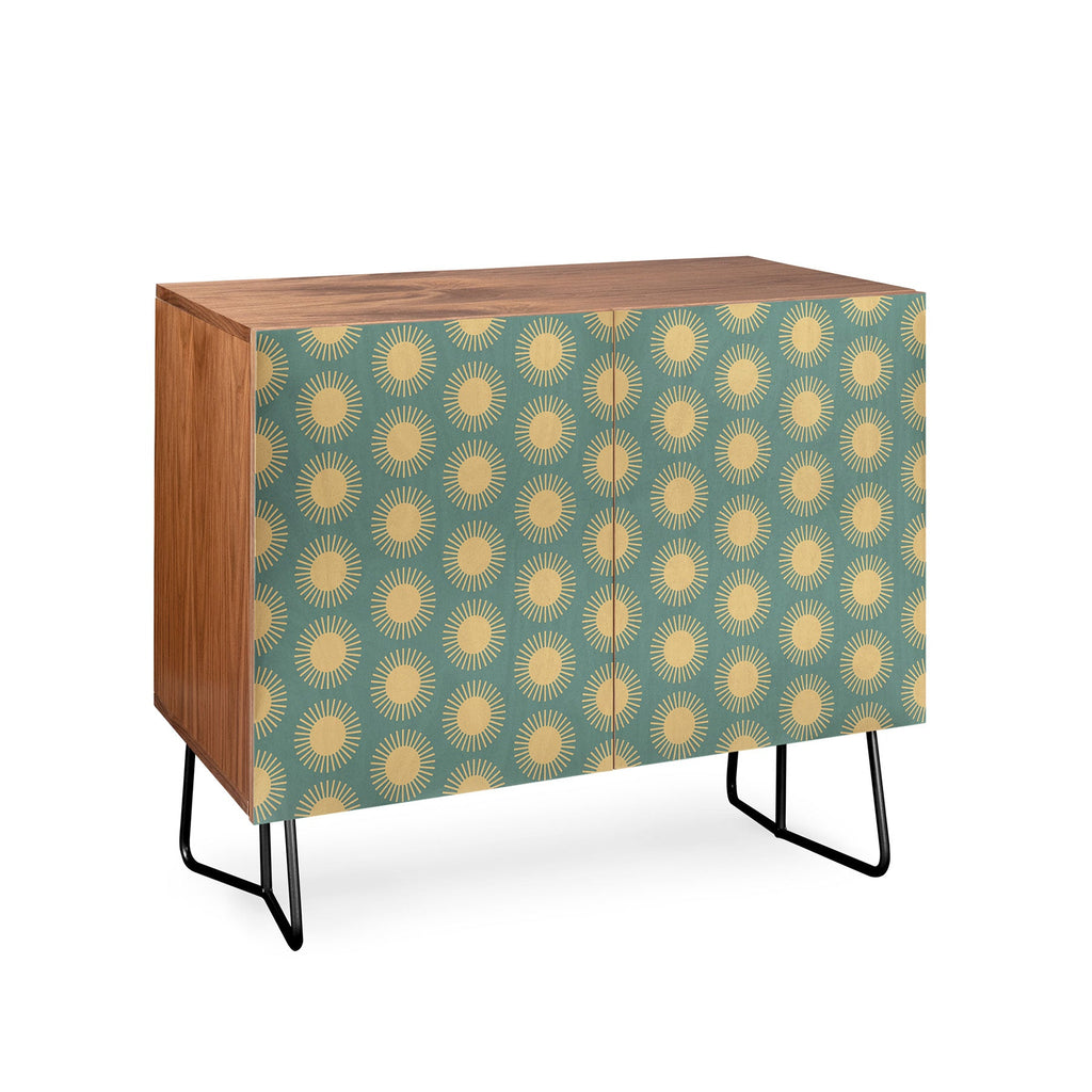 Colour Poems Cheerful Sun Pattern Sage Credenza