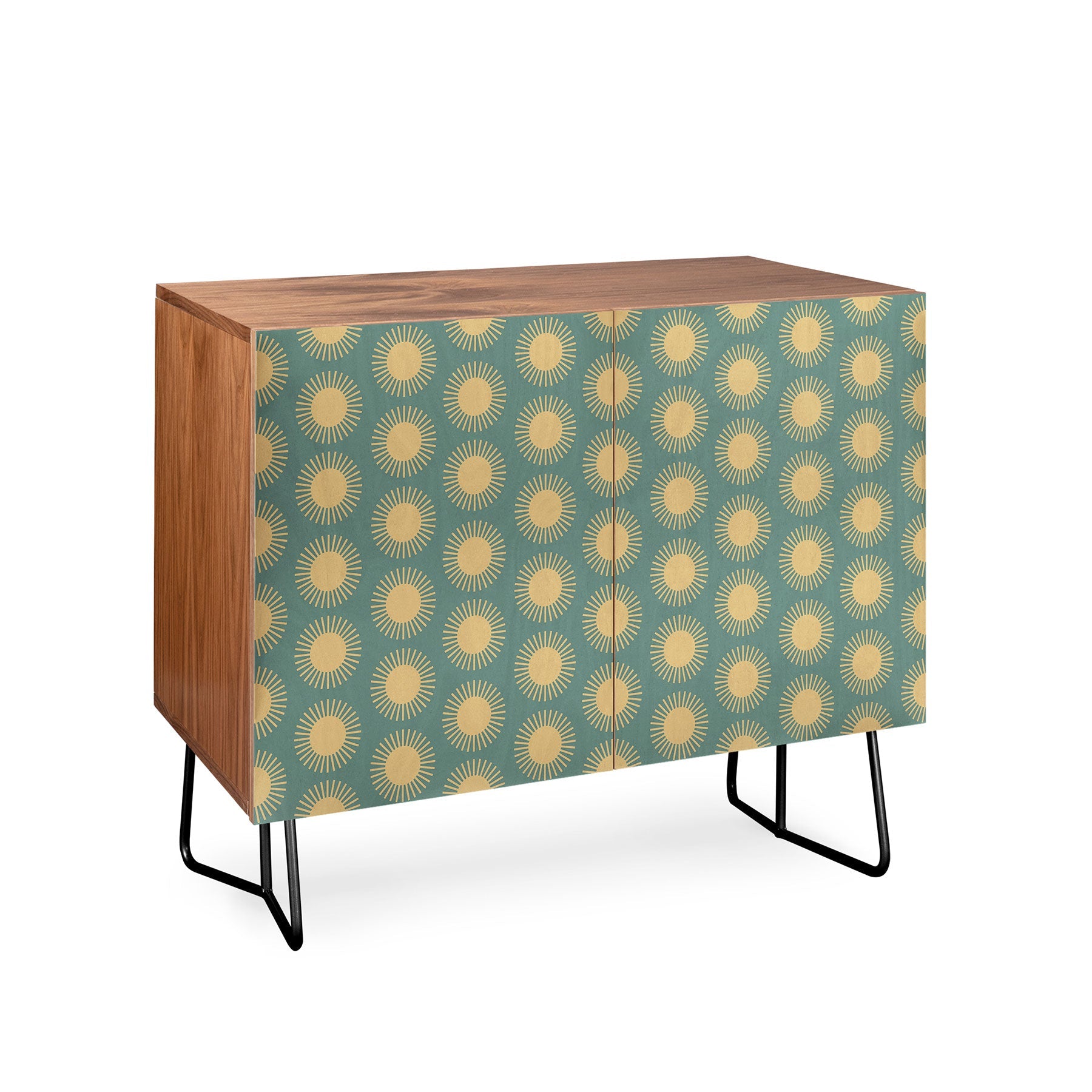 Colour Poems Cheerful Sun Pattern Sage Credenza