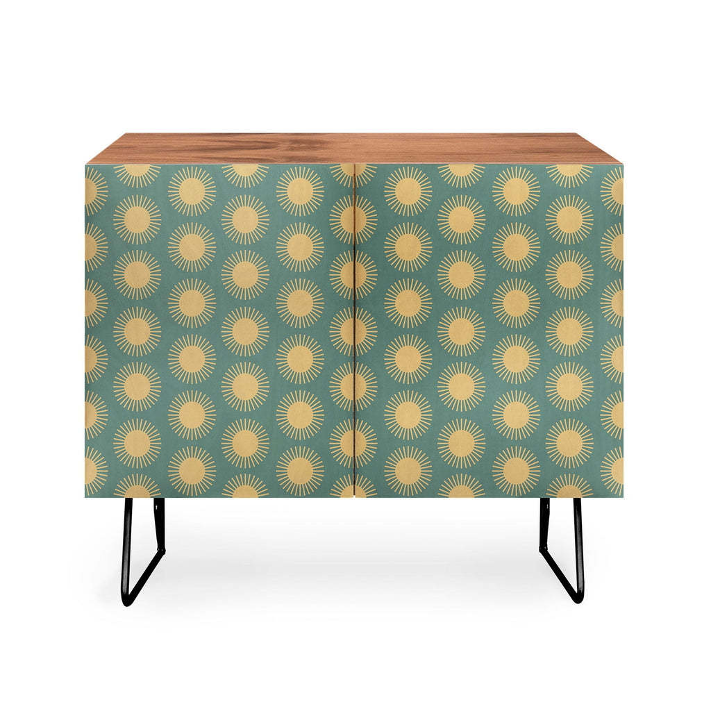 Colour Poems Cheerful Sun Pattern Sage Credenza