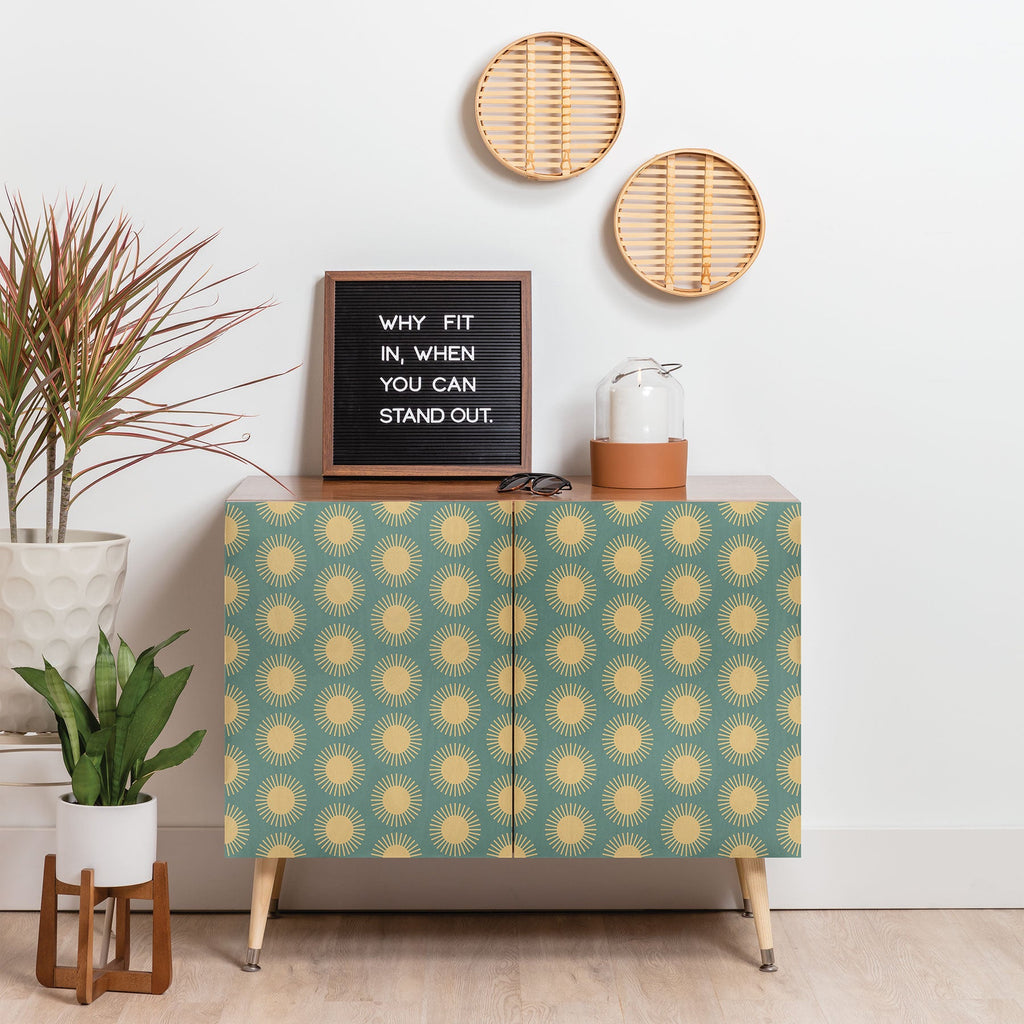 Colour Poems Cheerful Sun Pattern Sage Credenza