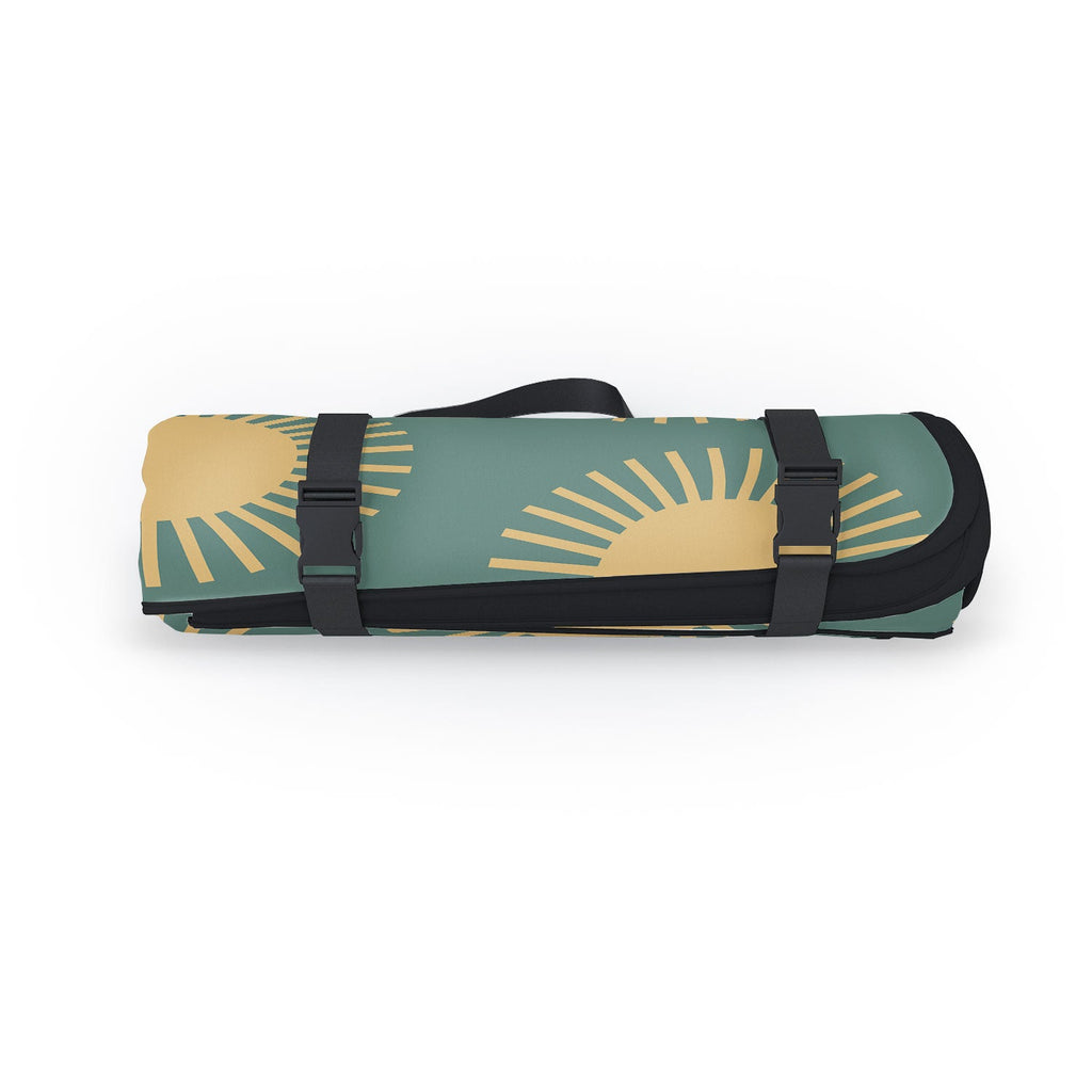 Colour Poems Cheerful Sun Pattern Sage Picnic Blanket