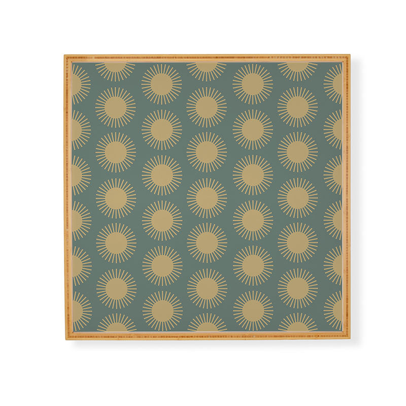 Colour Poems Cheerful Sun Pattern Sage Framed Wall Art