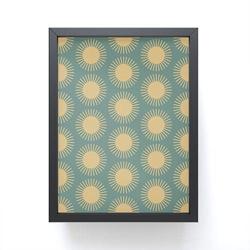 Colour Poems Cheerful Sun Pattern Sage Framed Mini Art Print