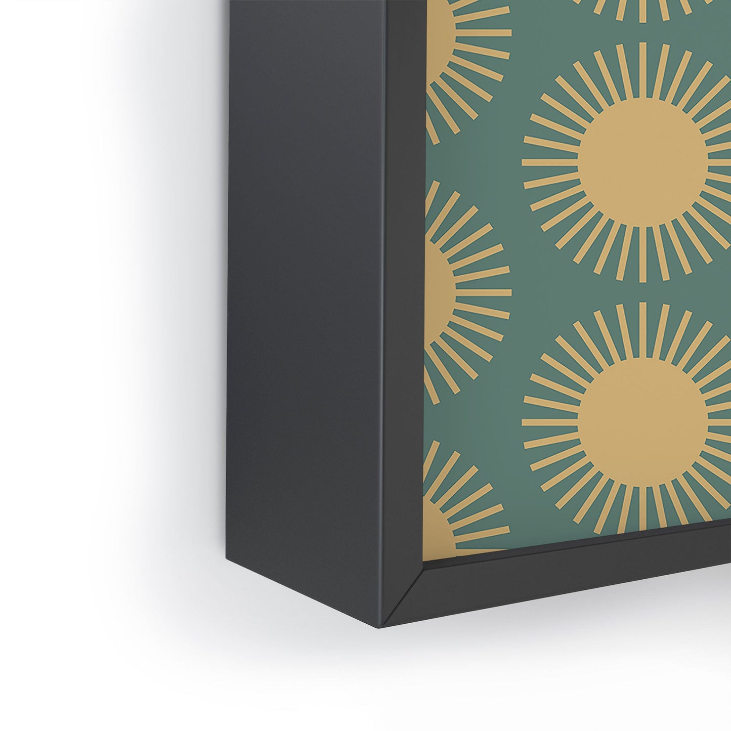 Colour Poems Cheerful Sun Pattern Sage Framed Mini Art Print