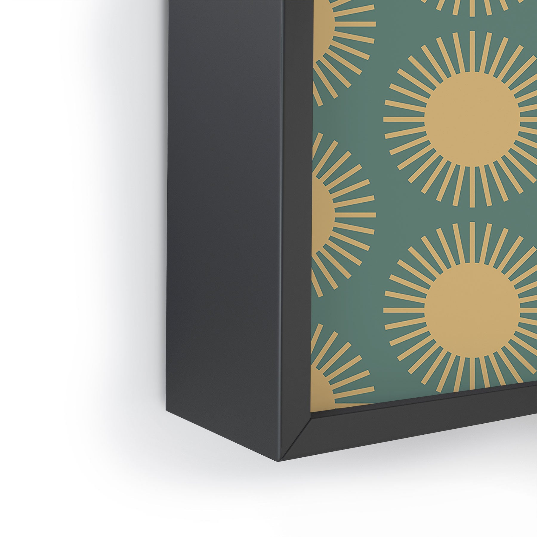Colour Poems Cheerful Sun Pattern Sage Framed Mini Art Print